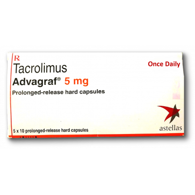 ADVAGRAF 5 MG ( TACROLIMUS ) 50 PROLONGED-RELEASE HARD CAPSULES